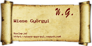 Wiese Györgyi névjegykártya