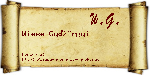 Wiese Györgyi névjegykártya